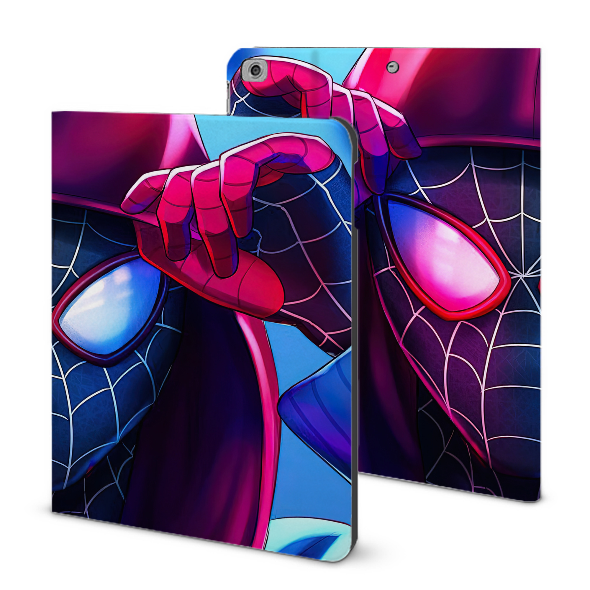（画像用） Spider Man スパイダーマン IPad ケース ブック型 PUレザー TPU 耐衝撃 軽量 薄型 ペン収納なし 全面保護 IPad 各モデル対応
